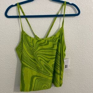 NWT- Beyond Yoga- lime swirl tank- Size Large
